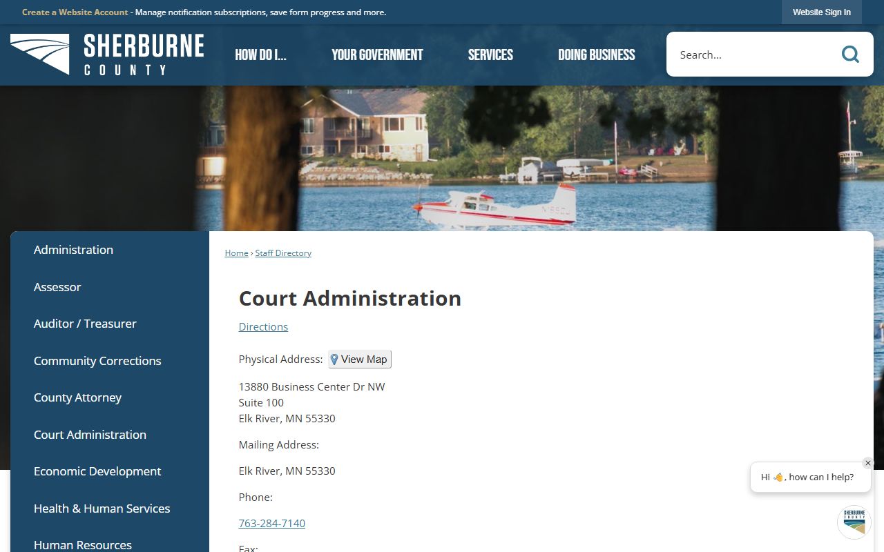 Sherburne County court dockets Court Administration directory