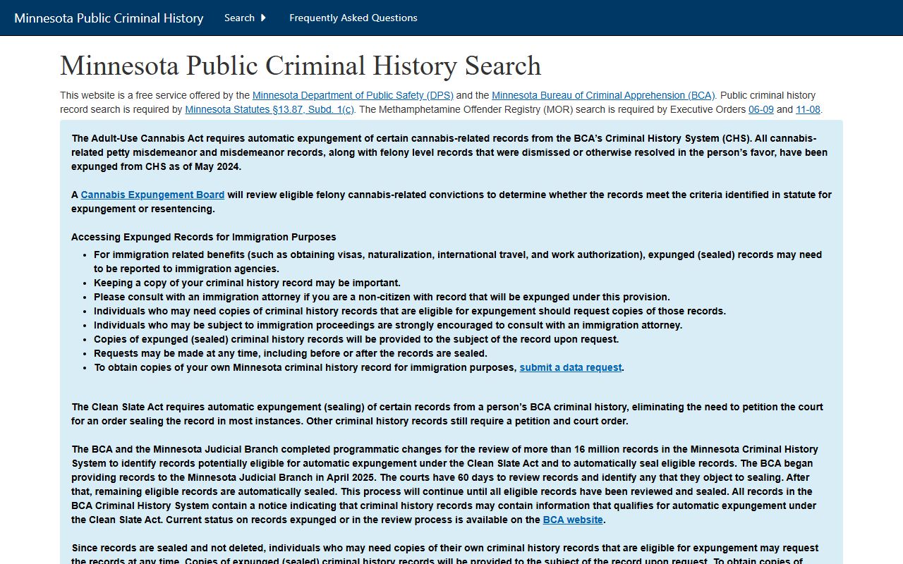 Sherburne County criminal court records BCA public criminal history search