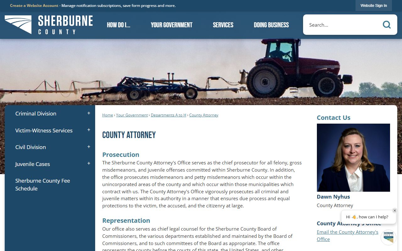 Sherburne County criminal court records County Attorney office