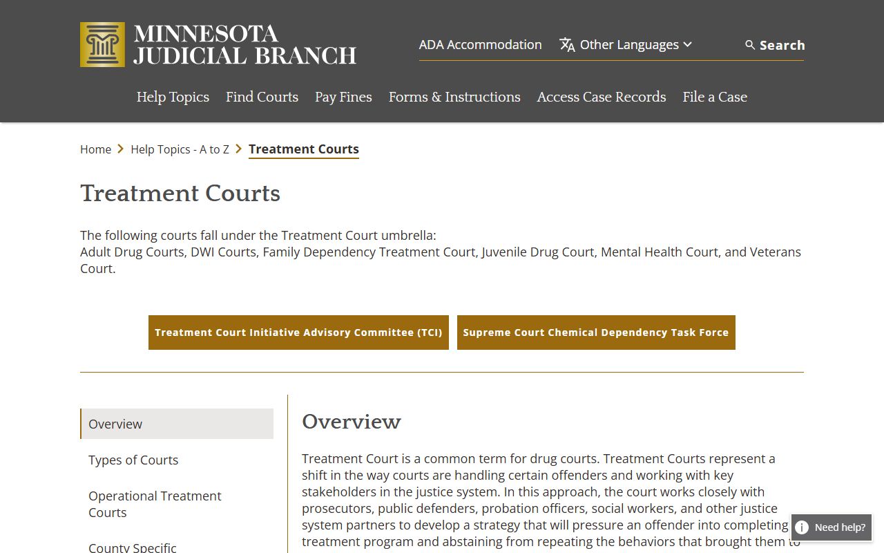 Sherburne County District Court Minnesota treatment court overview