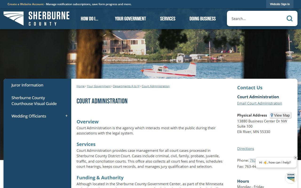 Sherburne County court records Court Administration