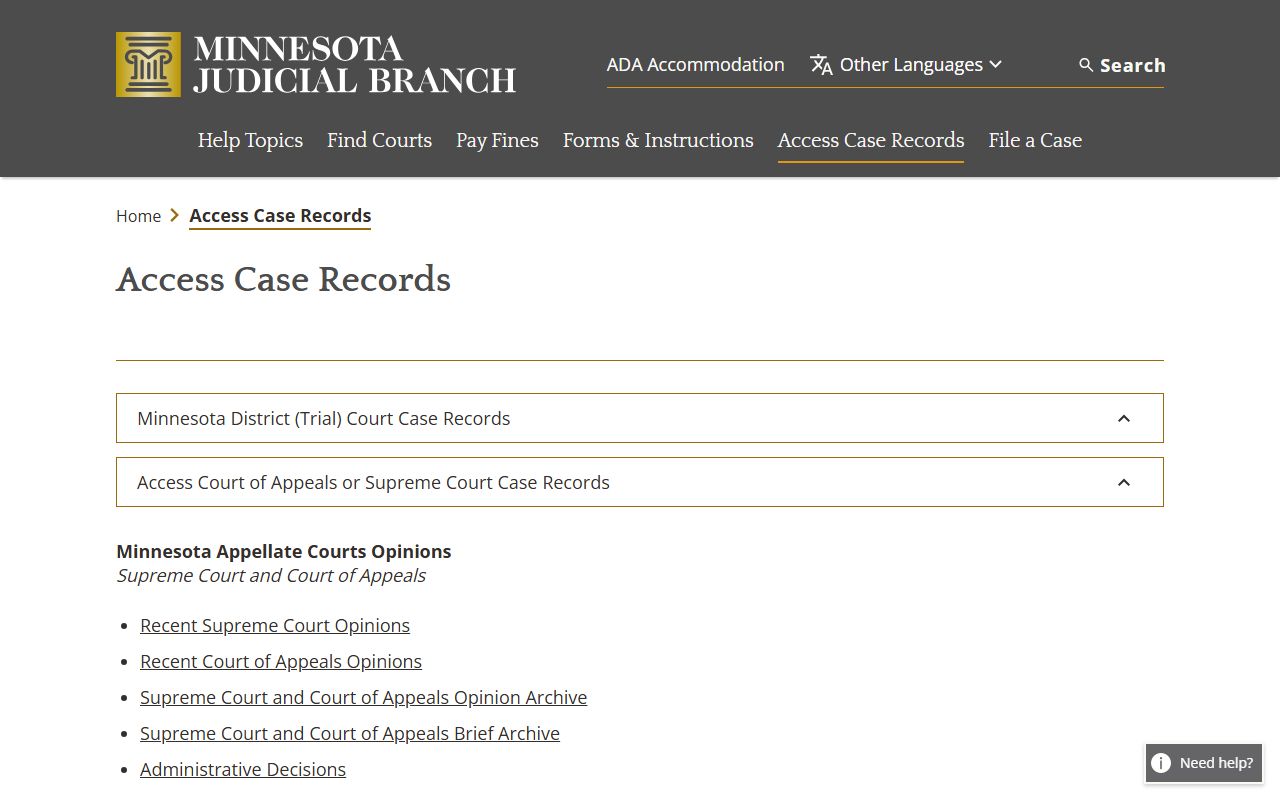Sherburne County court records statewide access