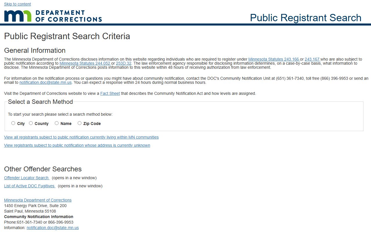 Sherburne County inmate records public registrant search
