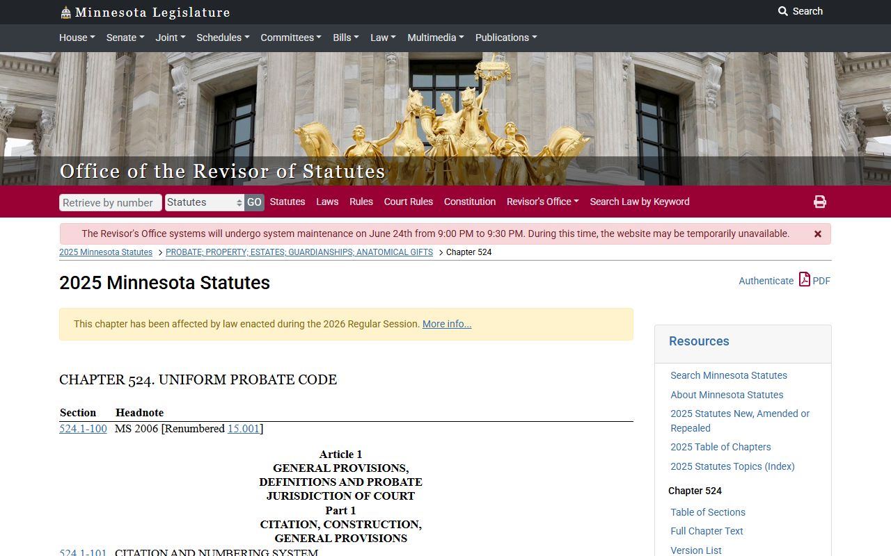 Sherburne County probate records Minnesota probate code