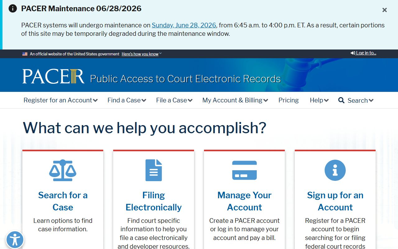 Sherburne County probate records federal PACER access