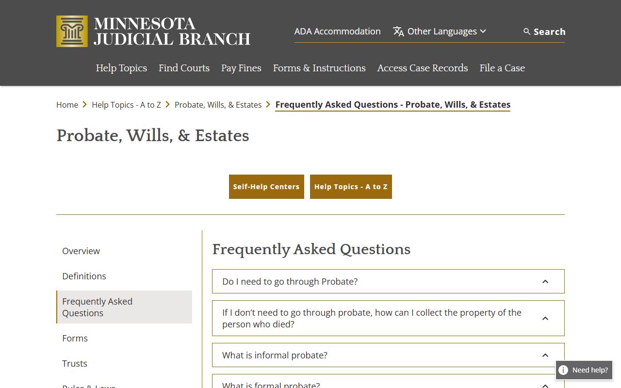 Sherburne County probate records probate FAQ