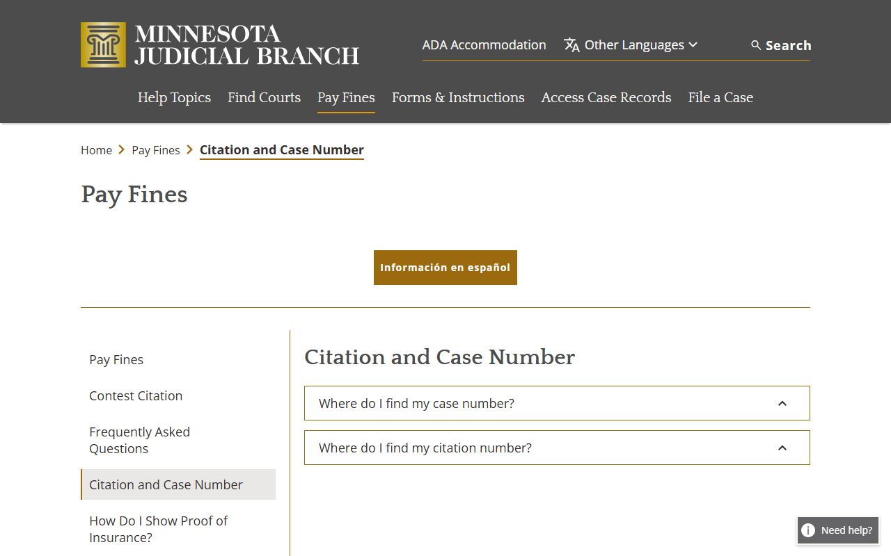 Sherburne County traffic court records citation and case number help