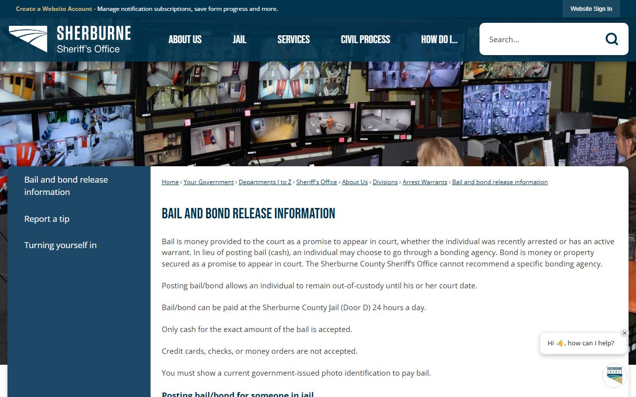 Sherburne County warrant records bail and bond release information
